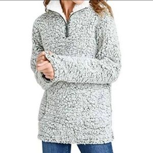 Love Tree Women's 1/4 Zip Pullover Sherpa Jacket Size Large